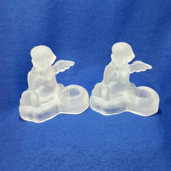 Goebel MI Hummel Angel Candlestick Holder Set Avon 1995 Set of 2 Pre-Owned - Picture 6 of 10
